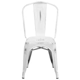 English Elm Commercial Grade Commercial Grade Distressed Metal Indoor-Outdoor Stackable Chair