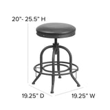 English Elm 24'' Counter Height Stool with Swivel Lift LeatherSoft Seat