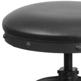 English Elm 24'' Counter Height Stool with Swivel Lift LeatherSoft Seat