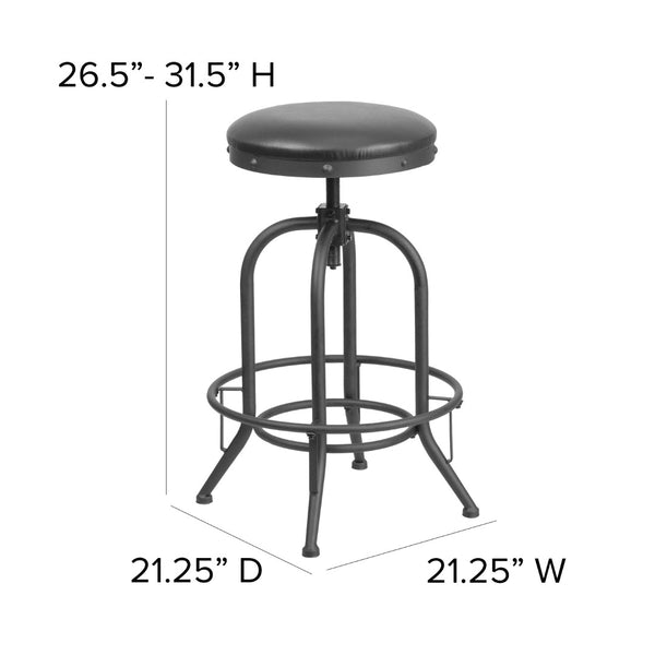 English Elm 30'' Barstool with Swivel Lift LeatherSoft Seat