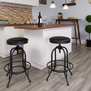 English Elm 30'' Barstool with Swivel Lift LeatherSoft Seat