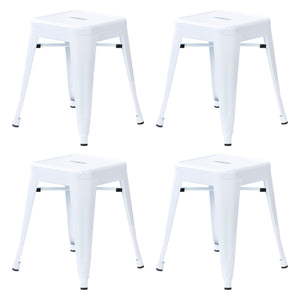 English Elm Commercial Grade 18" Table Height Stool, Stackable Backless Metal Indoor Dining Stool, Commercial Grade Restaurant Stool in - Set of 4