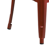 English Elm Commercial Grade Commercial Grade 30" High Backless Distressed Metal Indoor-Outdoor Barstool