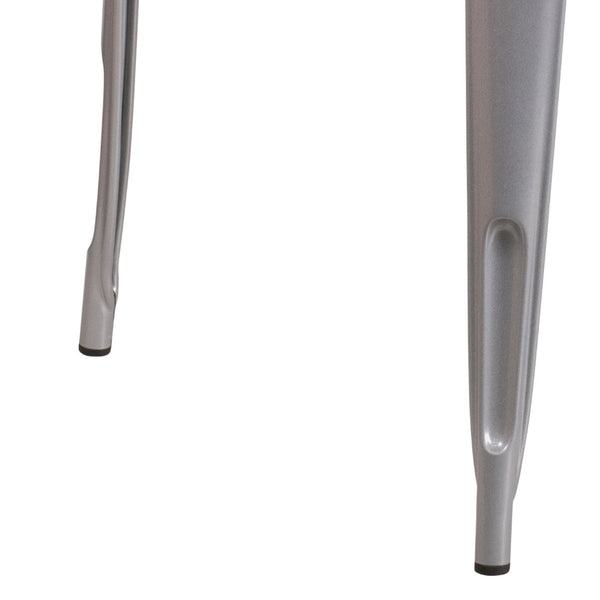 English Elm Commercial Grade Commercial Grade 31.5" Square Metal Indoor-Outdoor Table