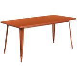 English Elm Commercial Grade Commercial Grade 31.5" x 63" Rectangular Metal Indoor-Outdoor Table