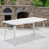 English Elm Commercial Grade Commercial Grade 31.5" x 63" Rectangular Metal Indoor-Outdoor Table