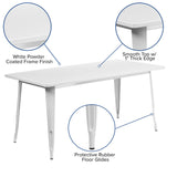 English Elm Commercial Grade Commercial Grade 31.5" x 63" Rectangular Metal Indoor-Outdoor Table