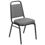 English Elm Commercial Grade Series Trapezoidal Back Stacking Banquet Chair with 2.5" Thick Seat in Fabric - Silver Vein Frame