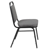 English Elm Commercial Grade Series Trapezoidal Back Stacking Banquet Chair with 2.5" Thick Seat in Fabric - Silver Vein Frame