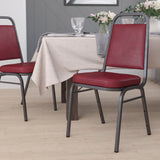 Commercial Grade Series Trapezoidal Back Stacking Banquet Chair in Vinyl - Silver Vein Frame