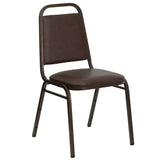 English Elm Commercial Grade Series Trapezoidal Back Stacking Banquet Chair in Vinyl - Copper Vein Frame