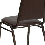 English Elm Commercial Grade Series Trapezoidal Back Stacking Banquet Chair in Vinyl - Copper Vein Frame