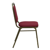 English Elm Commercial Grade Series Trapezoidal Back Stacking Banquet Chair in Fabric - Gold Vein Frame