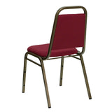 English Elm Commercial Grade Series Trapezoidal Back Stacking Banquet Chair in Fabric - Gold Vein Frame