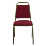 English Elm Commercial Grade Series Trapezoidal Back Stacking Banquet Chair in Fabric - Gold Vein Frame