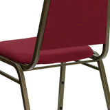 English Elm Commercial Grade Series Trapezoidal Back Stacking Banquet Chair in Fabric - Gold Vein Frame