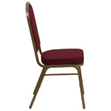 English Elm Commercial Grade Series Crown Back Stacking Banquet Chair in Fabric - Gold Frame