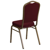 English Elm Commercial Grade Series Crown Back Stacking Banquet Chair in Fabric - Gold Frame