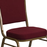 English Elm Commercial Grade Series Crown Back Stacking Banquet Chair in Fabric - Gold Frame