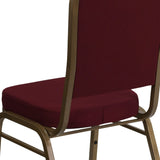 English Elm Commercial Grade Series Crown Back Stacking Banquet Chair in Fabric - Gold Frame