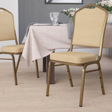 Beige Crown Back Banquet Chair - Commercial Grade, 500 lb. Capacity, Stackable, Set of 15