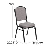 English Elm Commercial Grade Series Crown Back Stacking Banquet Chair in Fabric - Black Frame