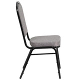 English Elm Commercial Grade Series Crown Back Stacking Banquet Chair in Fabric - Black Frame