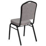 English Elm Commercial Grade Series Crown Back Stacking Banquet Chair in Fabric - Black Frame