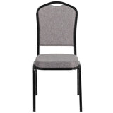 English Elm Commercial Grade Series Crown Back Stacking Banquet Chair in Fabric - Black Frame