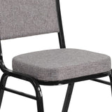 English Elm Commercial Grade Series Crown Back Stacking Banquet Chair in Fabric - Black Frame