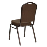 English Elm Commercial Grade Series Crown Back Stacking Banquet Chair in Patterned Fabric - Copper Vein Frame