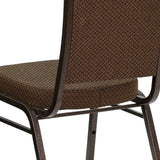 English Elm Commercial Grade Series Crown Back Stacking Banquet Chair in Patterned Fabric - Copper Vein Frame