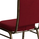 English Elm Commercial Grade Series Crown Back Stacking Banquet Chair in Fabric - Gold Vein Frame