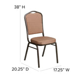 English Elm Commercial Grade Series Crown Back Stacking Banquet Chair in Diamond Patterned Fabric - Vein Frame