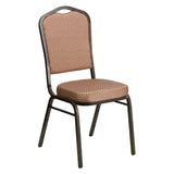 English Elm Commercial Grade Series Crown Back Stacking Banquet Chair in Diamond Patterned Fabric - Vein Frame