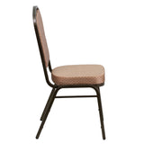 English Elm Commercial Grade Series Crown Back Stacking Banquet Chair in Diamond Patterned Fabric - Vein Frame