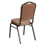 English Elm Commercial Grade Series Crown Back Stacking Banquet Chair in Diamond Patterned Fabric - Vein Frame