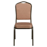 English Elm Commercial Grade Series Crown Back Stacking Banquet Chair in Diamond Patterned Fabric - Vein Frame