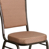 English Elm Commercial Grade Series Crown Back Stacking Banquet Chair in Diamond Patterned Fabric - Vein Frame