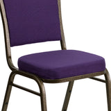 English Elm Commercial Grade Series Crown Back Stacking Banquet Chair in Fabric - Gold Vein Frame