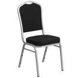 English Elm Commercial Grade Series Crown Back Stacking Banquet Chair in Fabric - Silver Frame