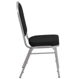 English Elm Commercial Grade Series Crown Back Stacking Banquet Chair in Fabric - Silver Frame