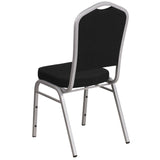 English Elm Commercial Grade Series Crown Back Stacking Banquet Chair in Fabric - Silver Frame