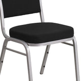 English Elm Commercial Grade Series Crown Back Stacking Banquet Chair in Fabric - Silver Frame