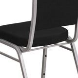 English Elm Commercial Grade Series Crown Back Stacking Banquet Chair in Fabric - Silver Frame