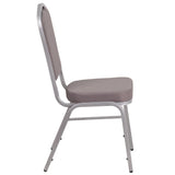 English Elm Commercial Grade Series Crown Back Stacking Banquet Chair in Dot Fabric - Silver Frame