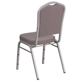 English Elm Commercial Grade Series Crown Back Stacking Banquet Chair in Dot Fabric - Silver Frame