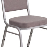 English Elm Commercial Grade Series Crown Back Stacking Banquet Chair in Dot Fabric - Silver Frame