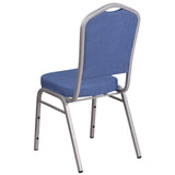 English Elm Commercial Grade Series Crown Back Stacking Banquet Chair in Fabric - Silver Frame