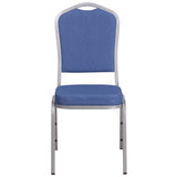 English Elm Commercial Grade Series Crown Back Stacking Banquet Chair in Fabric - Silver Frame